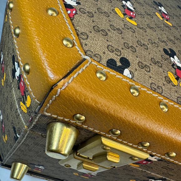 Gucci Disney Hat Box Mickey Mouse GG monogram travel trunk bag Luggage Rare - Picture 13 of 16